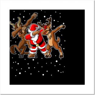 Dabbing Krampus santa claus Rudolph Posters and Art